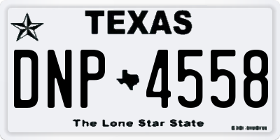 TX license plate DNP4558
