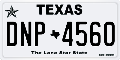 TX license plate DNP4560