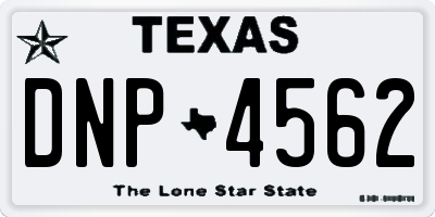 TX license plate DNP4562