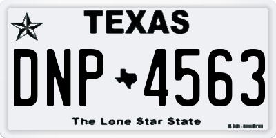 TX license plate DNP4563