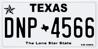 TX license plate DNP4566