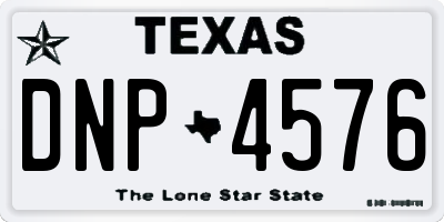 TX license plate DNP4576