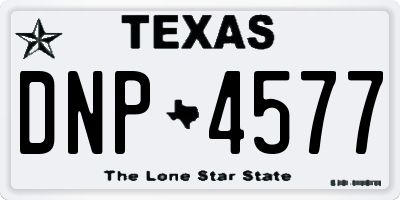 TX license plate DNP4577