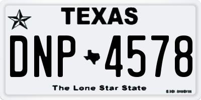 TX license plate DNP4578