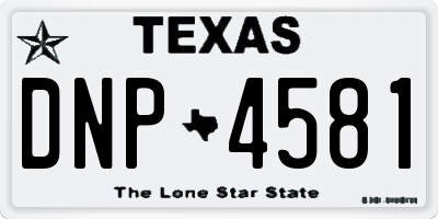 TX license plate DNP4581