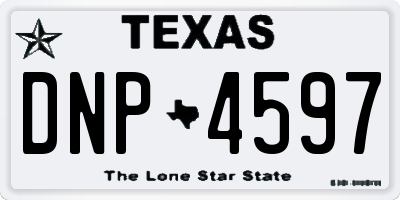 TX license plate DNP4597