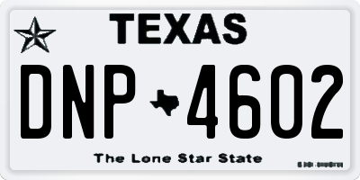TX license plate DNP4602