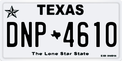 TX license plate DNP4610