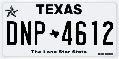 TX license plate DNP4612
