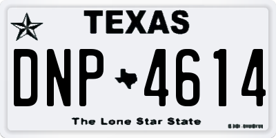 TX license plate DNP4614