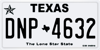 TX license plate DNP4632