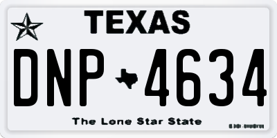 TX license plate DNP4634