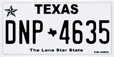 TX license plate DNP4635