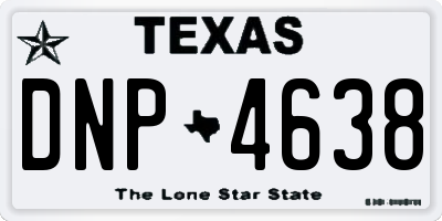 TX license plate DNP4638