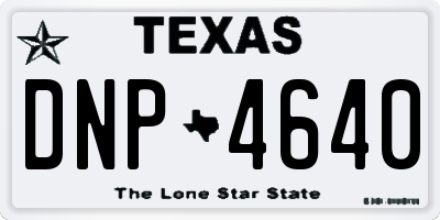TX license plate DNP4640