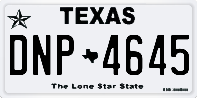 TX license plate DNP4645