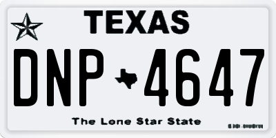 TX license plate DNP4647
