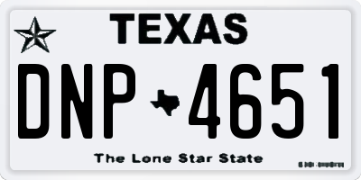 TX license plate DNP4651
