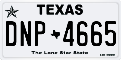 TX license plate DNP4665