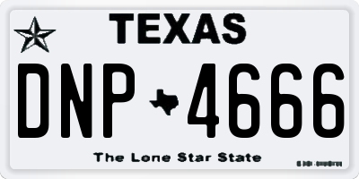 TX license plate DNP4666