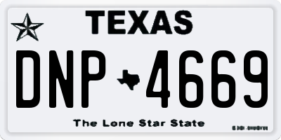 TX license plate DNP4669