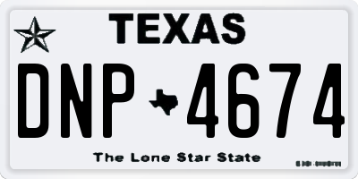 TX license plate DNP4674