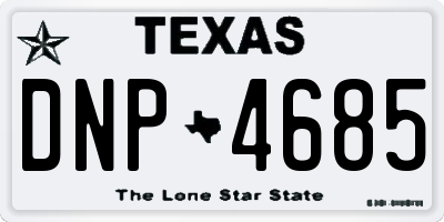 TX license plate DNP4685