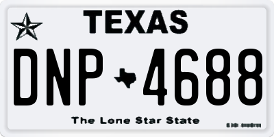 TX license plate DNP4688