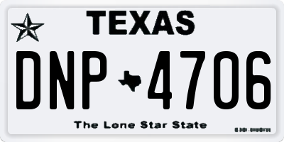 TX license plate DNP4706