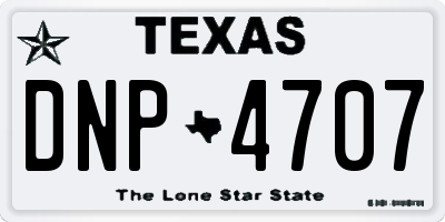 TX license plate DNP4707