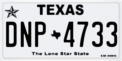 TX license plate DNP4733