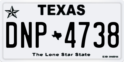 TX license plate DNP4738