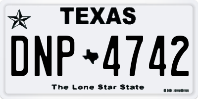 TX license plate DNP4742