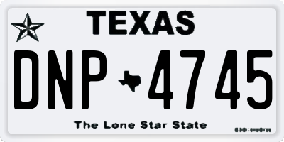 TX license plate DNP4745