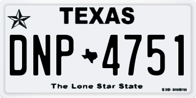 TX license plate DNP4751