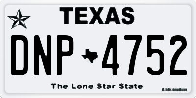 TX license plate DNP4752