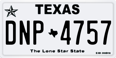 TX license plate DNP4757