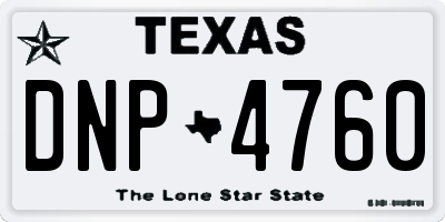 TX license plate DNP4760