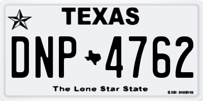 TX license plate DNP4762