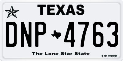 TX license plate DNP4763