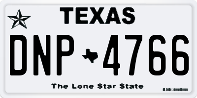 TX license plate DNP4766