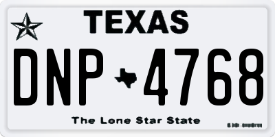 TX license plate DNP4768