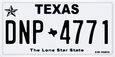 TX license plate DNP4771