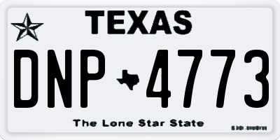 TX license plate DNP4773