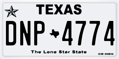 TX license plate DNP4774