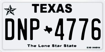 TX license plate DNP4776