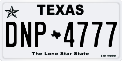 TX license plate DNP4777