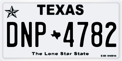 TX license plate DNP4782