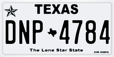TX license plate DNP4784