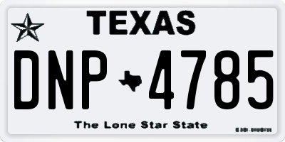 TX license plate DNP4785
